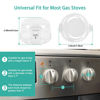 Picture of GRENFU Stove Knob Safety Covers (5 + 1 Pack) - Double-Key, Universal Size Gas Stove Knob Locks with Strong Double-Sided Tape, Heat-Resistant Oven Knob Covers for Child Safety/Pet Safety, Clear View
