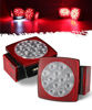 Picture of Partsam 12V Submersible Square Led Trailer Lights, Red White LED Stop Turn Tail License Side Marker Running Light Lamp for Trailers Under 80" Boat Trailer Truck, IP68, Red Clear Lens