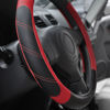 Picture of Elantrip Leather Steering Wheel Cover 14 1/2 to 15 inch Universal Padded Soft Grip Breathable for Car Truck SUV Jeep Anti Slip Black and Red