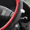 Picture of Elantrip Leather Steering Wheel Cover 14 1/2 to 15 inch Universal Padded Soft Grip Breathable for Car Truck SUV Jeep Anti Slip Black and Red