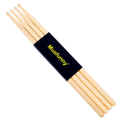 Picture of 5A Wood Drum Sticks for Kids: 2 Pairs Drumsticks for Electronic Drumming Children Adults Beginner Percussion Accessories