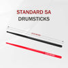 Picture of 5A Nylon Drumsticks for Kids Adults: Light Durable Drum Sticks Black Red with Anti-Slip Handles for Electronic Drums Exercise Percussion Accessories (2 Pairs)