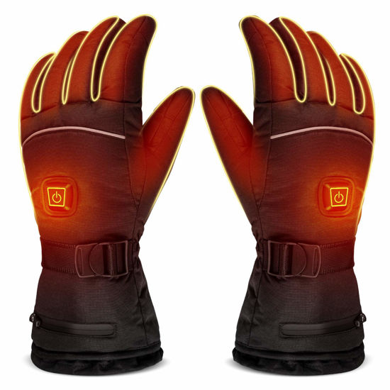 Picture of LUWATT Heated Gloves 8H Working Hours Rechargeable Lithium Battery 3 Temperature Settings Electric Heat Resistant Gloves for Men Women for Sports Outdoor Climbing Hiking Skiing Winter Handwarmer