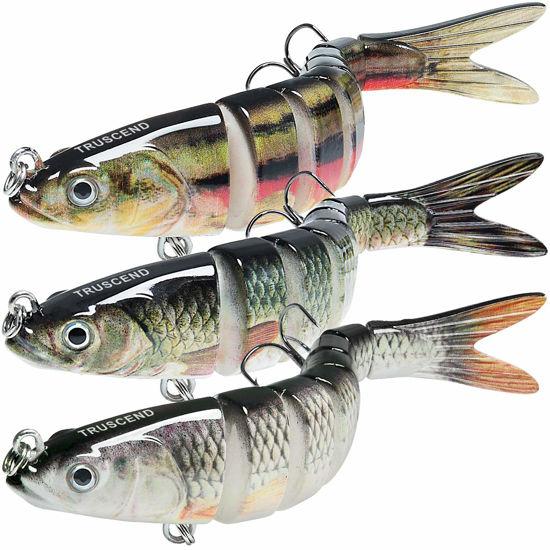 Picture of TRUSCEND Fishing Lures for Bass Trout Multi Jointed Swimbaits Slow Sinking Bionic Swimming Lures Bass Freshwater Saltwater Bass Lifelike Fishing Lures Kit