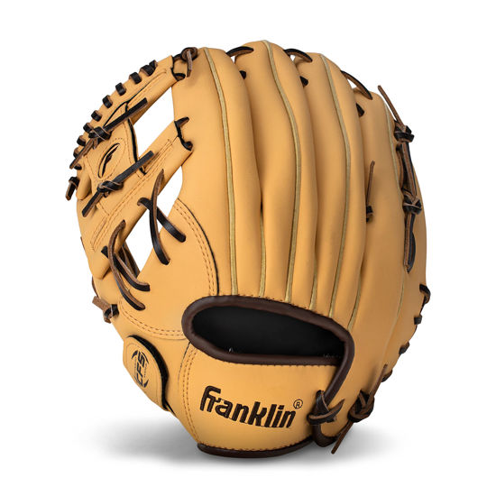 Picture of Franklin Sports Baseball + Softball Glove - Field Master Baseball + Softball Mitt - Adult + Youth Glove - Men's + Women's Baseball + Softball Gloves - Left Hand Throw - 11" - Camel Brown