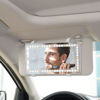 Picture of Car Sun Visor Vanity Mirror, 2 Pcs Rechargeable Makeup Mirrors with 3 Light Modes & 60 LEDs- Dimmable Clip-on Rear View Sun-Shading Cosmetic Mirror with Touch on Screen, Universal for Truck SUV(Grey)