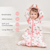 Picture of Yoofoss Baby Sleep Sack 6-12 Months Long Sleeve Wearable Blanket Baby 100% Cotton 2-Way Zipper 0.5 Tog Infants Sleeping Sack, Lightweight(Medium)