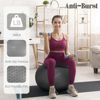 Picture of Signature Fitness Anti-Burst and Slip Resistant Exercise Ball Yoga Ball Fitness Ball Birthing Ball with Quick Pump, 2,000-Pound Capacity, Gray, 34-inch, XLL