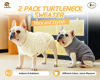 Picture of Roseelk 2 Pack Dog Sweaters for Small Dogs - Puppy Medium Warm Clothes in Winter, Turtleneck Pullover Design for Boy Girl Pet, Doggie, Cat, Kitten Chihuahua Bulldog Pug Beagles (XS, Grey, Beige)