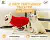 Picture of Roseelk 2 Pack Dog Sweaters for Small Dogs - Puppy Medium/Large Warm Clothes in Winter, Turtleneck Pullover Design for Boy Girl Pet, Doggie, Cat, Kitten Chihuahua Bulldog Pug Beagles (XL, Red, Beige)