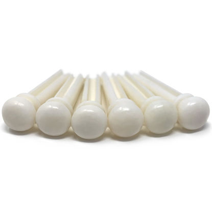 Picture of Crosby Slotted Pure Bone Bridge Pins for 6 & 12 String Acoustic Guitar
