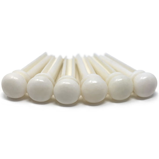 Picture of Crosby Slotted Pure Bone Bridge Pins for 6 & 12 String Acoustic Guitar