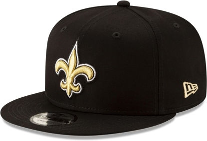 Picture of New Era NFL 9FIFTY Team Color Adjustable Snapback Hat Cap - One Size (US, Alpha, One Size, New Orleans Saints - Black)
