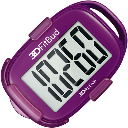 Picture of 3DFitBud Simple Step Counter Walking 3D Pedometer with Clip and Lanyard, A420S (Plum)