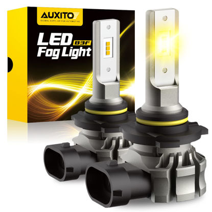 Picture of AUXITO 9145 LED Fog Light Bulbs Yellow, 6000LM 3000K Amber Fog Lights, H10/9045/9140 Halogen Replacement for DRL or Fog Lamps, Canbus Ready, Non-polarity, Pack of 2