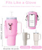 Picture of dabria Water Bottle Carrier Bag with Phone Pocket for Stanley 40/30 oz Tumbler Neoprene Water Bottle Holder Pouch with Adjustable Strap Bollus with Straw Cover & Carabiner for Stanley Cup Accessories