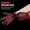Picture of HANDLANDY Football Gloves for Kids, Sticky Youth Football Gloves for Boys Girls, Cool Wide Receiver Gloves Youth (Black and Red, Small)