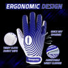 Picture of HANDLANDY Football Gloves Youth, Sticky Kids Receiver Gloves for Boys Girls, Stretch Fit Flag Football Gloves (White and Blue, X-Large)