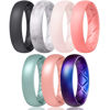 Picture of Egnaro Inner Arc Ergonomic Breathable Design, Silicone Rings for Women with Half Sizes, Women's Silicone Wedding Band, 6mm Wide - 2mm Thick
