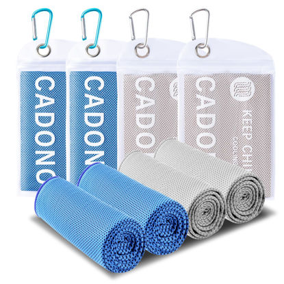 Picture of 4 Pack Cooling Towel (40"x12"), Soft Breathable Chilly Towel, Ice Towel, Microfiber Towel for Yoga, Sport, Running, Workout,Gym, Camping, Fitness, Workout & More Activities(Multicolor)