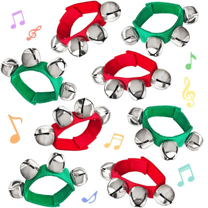 Picture of 8 Pcs Band Wrist Bells,Christmas Wrist Bells,Jingle Bells Musical Instrument Percussion for Christmas Party Favors Toys,Birthday Gifts