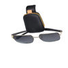 Picture of SINGARO Sunglasses Holder for Car, Leather Magnetic Buckle Sun Visor Sunglass Clip, Ticket Card Storage Glasses Clip, Car Interior Accessories for Men and Women（Black-Yellow）
