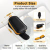 Picture of SINGARO Sunglasses Holder for Car, Leather Magnetic Buckle Sun Visor Sunglass Clip, Ticket Card Storage Glasses Clip, Car Interior Accessories for Men and Women（Black-Yellow）