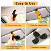 Picture of SINGARO Sunglasses Holder for Car, Leather Magnetic Buckle Sun Visor Sunglass Clip, Ticket Card Storage Glasses Clip, Car Interior Accessories for Men and Women（Black-Yellow）
