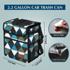 Picture of Femuar Car Trash Can Leak Proof Car Trash Bag Waterproof Car Garbage Can with Lid for SUV Front Seat Multipurpose Car Hanging for Headrest Collapsible and Portable with Storage Mesh Pocket, Triangle