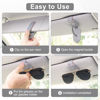 Picture of SINGARO Sunglasses Holder for Car, Leather Magnetic Buckle Sun Visor Sunglass Clip, Ticket Card Storage Glasses Clip, Car Interior Accessories for Men and Women（Gray）