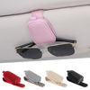 Picture of SINGARO Sunglasses Holder for Car, Leather Magnetic Buckle Sun Visor Sunglass Clip, Ticket Card Storage Glasses Clip, Car Interior Accessories for Men and Women（Pink）