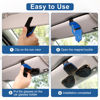 Picture of SINGARO Sunglasses Holder for Car, Leather Magnetic Buckle Sun Visor Sunglass Clip, Ticket Card Storage Glasses Clip, Car Interior Accessories for Men and Women（Black-Blue）