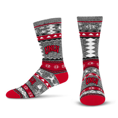 Picture of For Bare Feet NCAA UNLV Rebels Ugly Holiday Sweater Sock Marble Gray Large