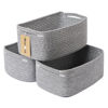 Picture of MiniArk Shelf Storage Baskets for Organizing | Closet Organizer Bins | Small Baskets | Toy Basket | Cute Decorative Basket | Cube Storage Bin | Woven Rope Basket | 13×8.5×5.1” | 3 Packs Mixed Grey