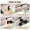 Picture of SINGARO Sunglasses Holder for Car, Leather Magnetic Buckle Sun Visor Sunglass Clip, Ticket Card Storage Glasses Clip, Car Interior Accessories for Men and Women（Black-Beige）