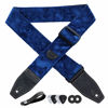 Picture of YIKOKO Guitar Strap 2 inch Velvet Guitar Straps with Full Grain Leather End, for Bass Electric and Acoustic Guitars, Free Strap Button, 2 Strap Locks and 4 Guitar Picks