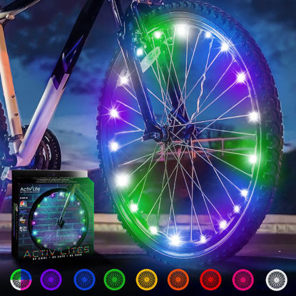 Picture of Activ Life LED Bike Wheel Lights with Batteries Included! Get 100% Brighter and Visible from All Angles for Ultimate Safety & Style (1 Tire Pack)