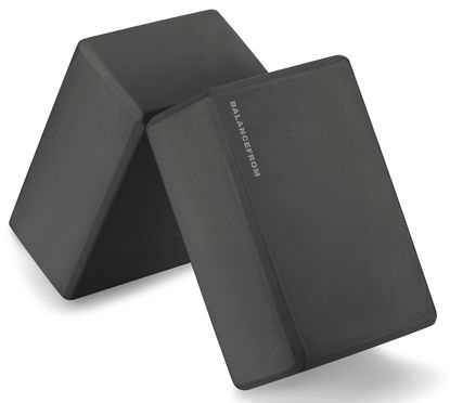 Picture of Fitvids Set of 2 High Density Yoga Blocks, 9"x6"x4" Each, Pair (Black)