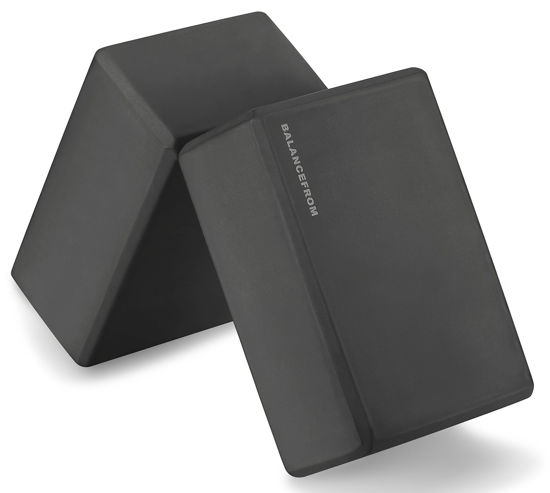 Picture of Fitvids Set of 2 High Density Yoga Blocks, 9"x6"x4" Each, Pair (Black)