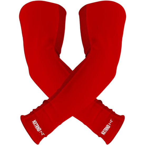 Picture of Nxtrnd Air-TEK Arm Sleeves, Breathable Football Arm Sleeves, Compression Arm Sleeves for Men, Sold as a Pair (Medium, Red)