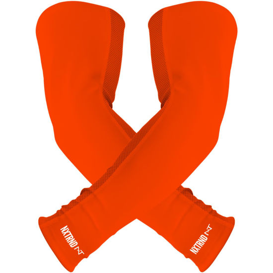 Picture of Nxtrnd Air-TEK Arm Sleeves, Breathable Football Arm Sleeves, Compression Arm Sleeves for Men, Sold as a Pair (Medium, Orange)