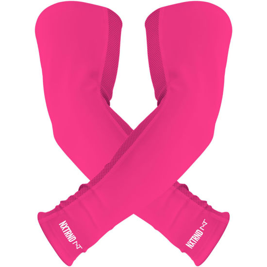 Picture of Nxtrnd Air-TEK Arm Sleeves, Breathable Football Arm Sleeves, Compression Arm Sleeves for Men, Sold as a Pair (Large, Pink)