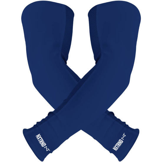 Picture of Nxtrnd Air-TEK Arm Sleeves, Breathable Football Arm Sleeves, Compression Arm Sleeves for Men, Sold as a Pair (Medium, Navy Blue)