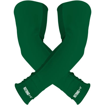 Picture of Nxtrnd Air-TEK Arm Sleeves, Breathable Football Arm Sleeves, Compression Arm Sleeves for Men, Sold as a Pair (Large, Dark Green)
