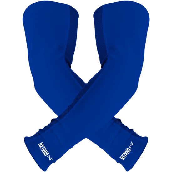 Picture of Nxtrnd Air-TEK Arm Sleeves, Breathable Football Arm Sleeves, Compression Arm Sleeves for Men, Sold as a Pair (Large, Blue)