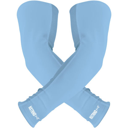 Picture of Nxtrnd Air-TEK Arm Sleeves, Breathable Football Arm Sleeves, Compression Arm Sleeves for Men, Sold as a Pair (Large, Columbia Blue)