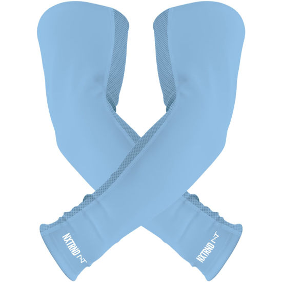 Picture of Nxtrnd Air-TEK Arm Sleeves, Breathable Football Arm Sleeves, Compression Arm Sleeves for Men, Sold as a Pair (Medium, Columbia Blue)