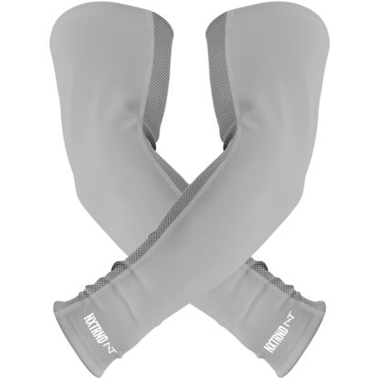 Picture of Nxtrnd Air-TEK Arm Sleeves, Breathable Football Arm Sleeves, Compression Arm Sleeves for Men, Sold as a Pair (Large, Grey)