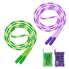 Picture of Jump Rope, 2 Pack Adjustable Length Tangle-Free Segmented Soft Beaded Skipping Rope, Fitness Jump Rope for Kids, Man, and Women Weight Loss 9.2 Feet (Green+Purple)