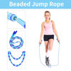 Picture of Jump Rope, 2 Pack Adjustable Length Tangle-Free Segmented Soft Beaded Skipping Rope, Fitness Jump Rope for Kids, Man, and Women Weight Loss 9.2 Feet (Green+Purple)